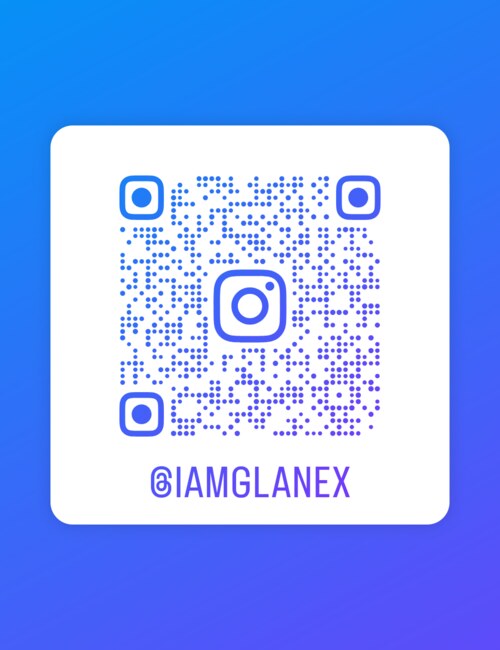 Scan to follow @iamglanex on Instagram